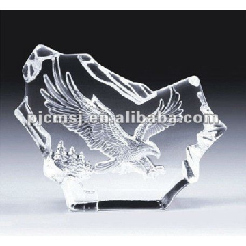 2015 iceberg de cristal a laser o mais novo bonito do projeto 3D com a águia para decorações do escritório